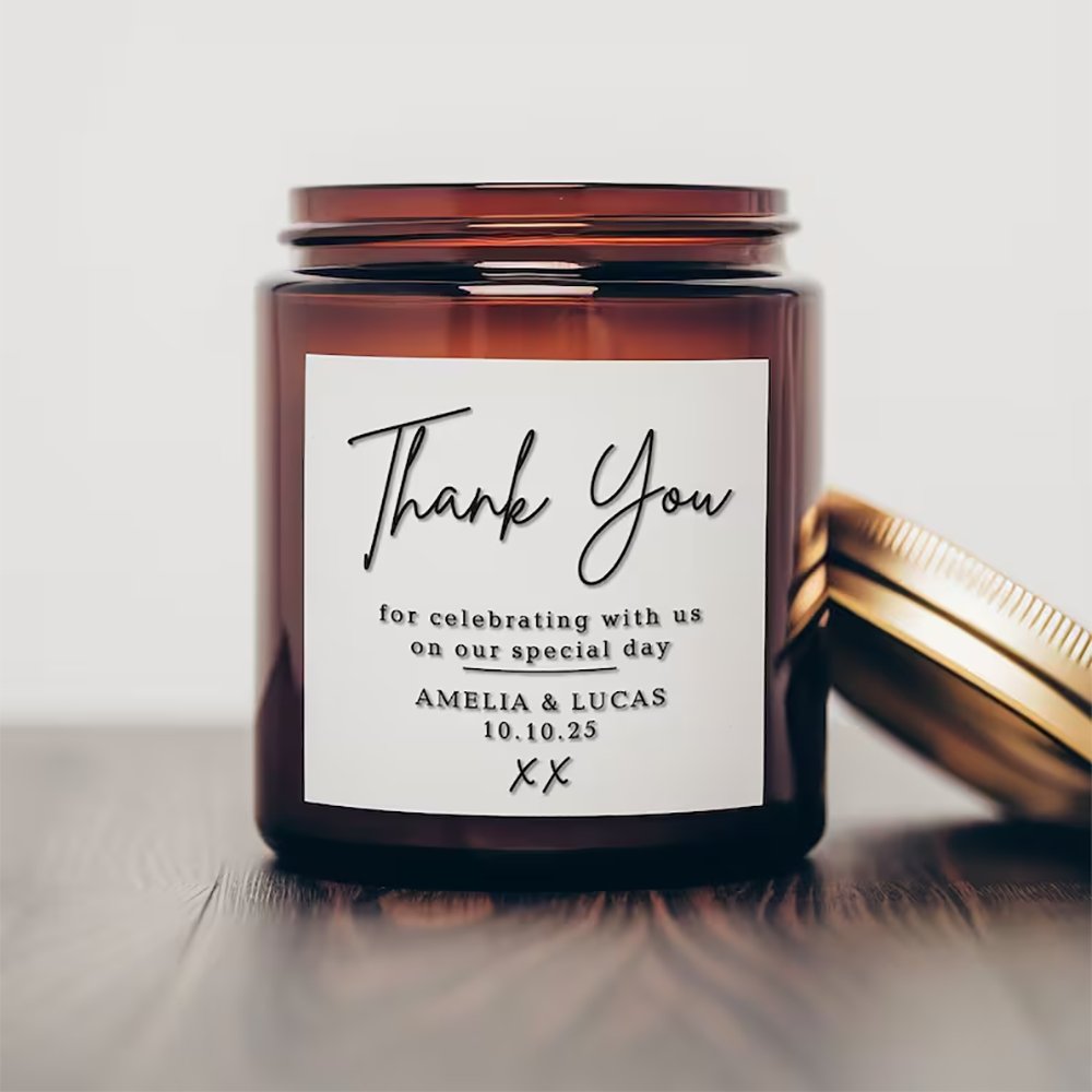 Personalized square Sticker Wi - Personalised Candle Label ulasan dan harga