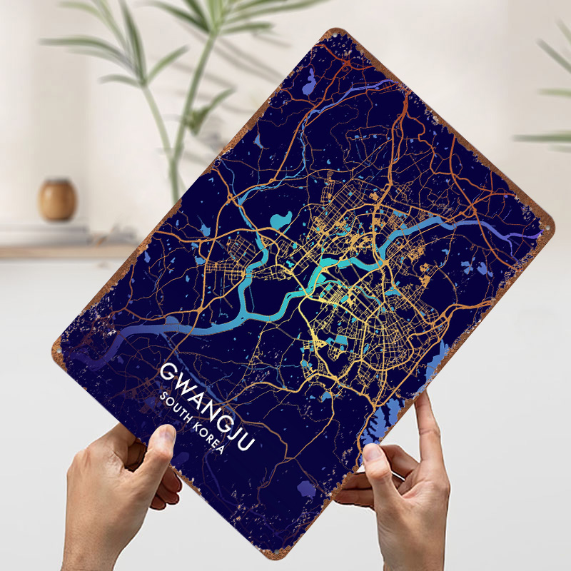 Gwangju City Map 3D Texture Me - Custom Map Poster ulasan dan harga