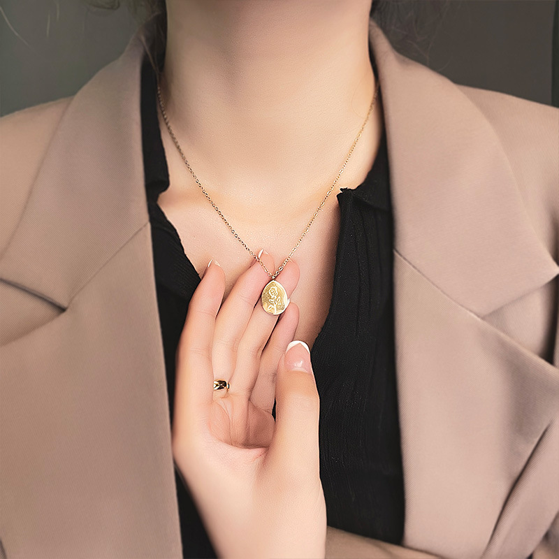 Stainless Steel Necklaces Fema - Birth Flower Necklace ulasan dan harga