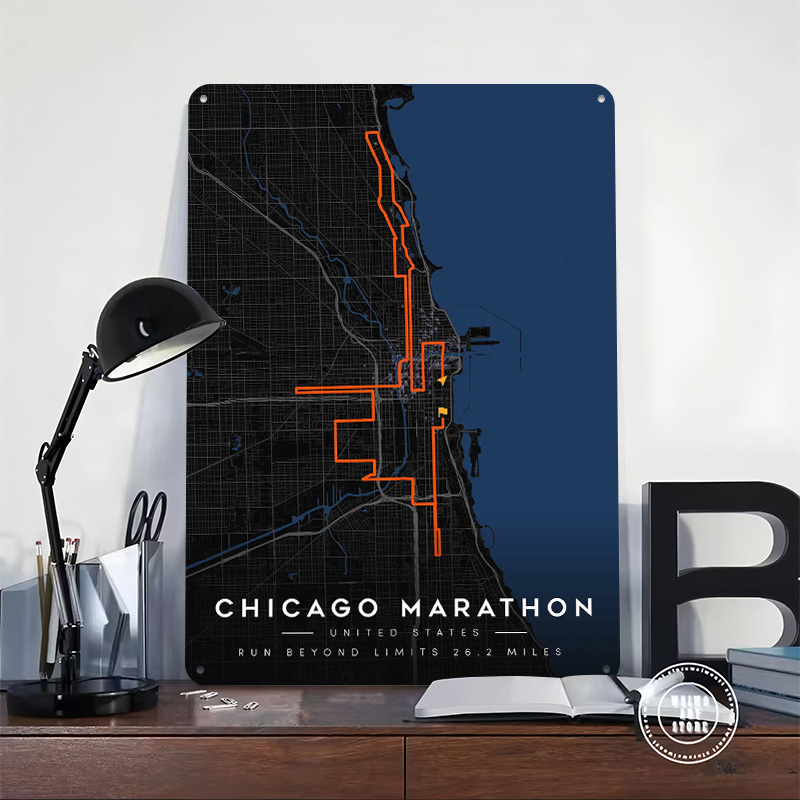 Chicago Marathon Route Map 3D  - Custom Map Poster ulasan dan harga