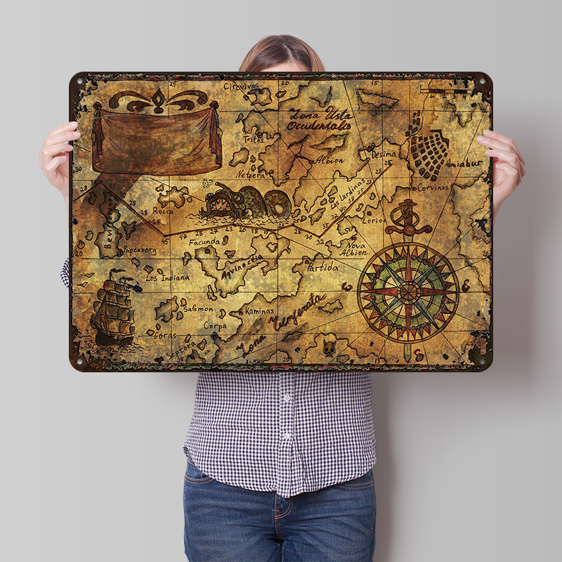 Vintage Map of the World Print - Custom Map Poster ulasan dan harga